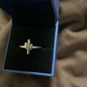 Silver cactus ring